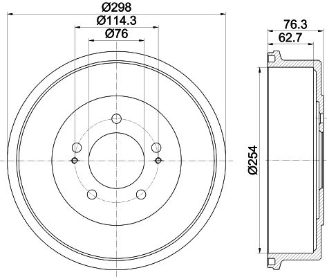 HELLA PAGID Тормозной барабан 8DT 355 301-861